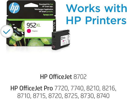 HP 952XL Magenta High-Yield Ink Cartridge | Works OfficeJet 8702, OfficeJet Pro 7720, 7740, 8210, 8710, 8720, 8730, 8740 Series | Eligible for Instant Ink | L0S64AN