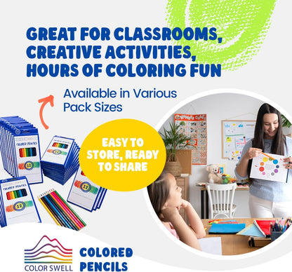 Color Swell Bulk Colored Pencils – 30 Sets, 360 Pre-Sharpened Assorted Vibrant Colors – Ideal for Kids, Teachers, and Classroom Supplies