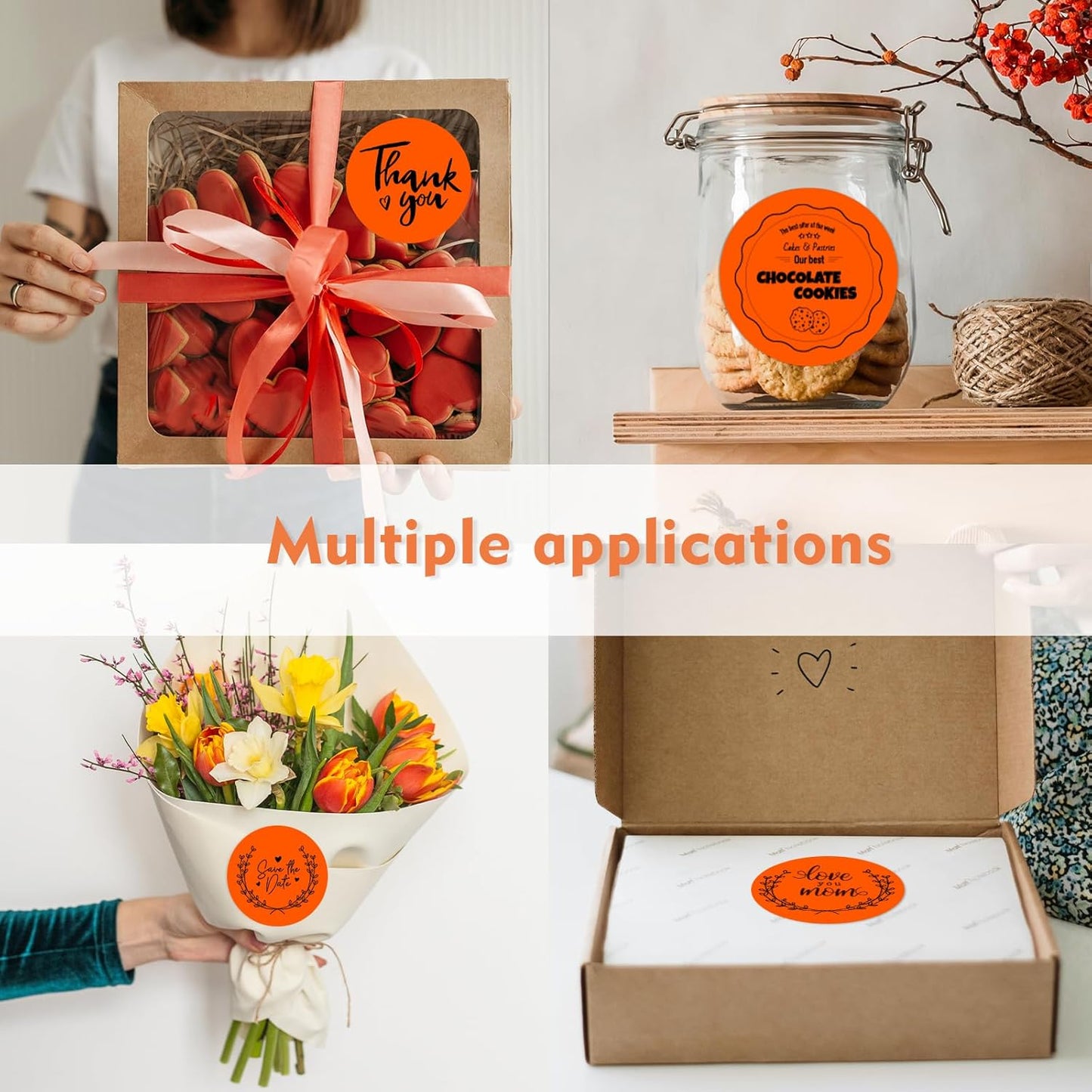 3 x 3Inch Round Color Coding Labels Circle Thermal Labels Printable Waterproof 500Pcs Round Stickers Adhesive Writable For Office,Home,Garage,DIY Sticker,Barcodes,Name Tag,Fluorescent Orange