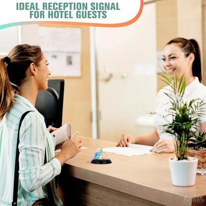 Desk Bell for Service – Floral Design Classroom Bell for Teachers, Stainless Steel 3.35 x 2.56 with Non-Slip Base & Clear Sound, Easy to Clean – Desk Bells for Classroom, Hotels, Stores & Offices