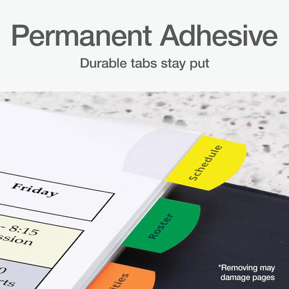 Redi-Tag Laser Printable Tabs, Permanent Index Tabs, Customizable Adhesive Labels, Assorted Primary Colors, 1.125" x 1.25", 375 Per Pack (1006556)