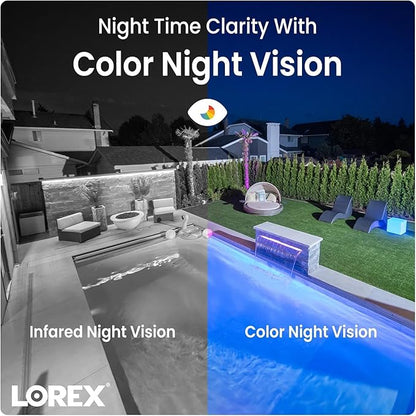 Lorex 4K+ 16 Channel (8 Wired + 8 Fusion Wi-Fi) 2TB NVR System | 3 White 4K Dome Cameras (No Cables) | Smart Security Lighting | Person & Vehicle Detection | Color Night Vision | IP67 Weatherproof