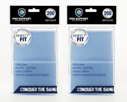Pro Support 400 Premium Ultra Clear Standard Size Card Sleeves. Perfect for Double-sleeving and Compatible with Pokemon Cards and Magic The Gathering