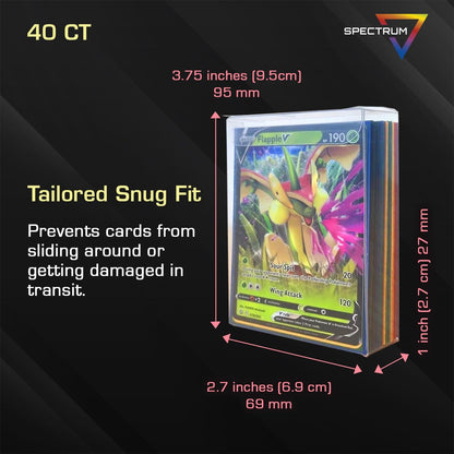 BCW Spectrum Card Cubes | Holds 40 Sleeved Cards | Crystal Clear Acrylic Storage