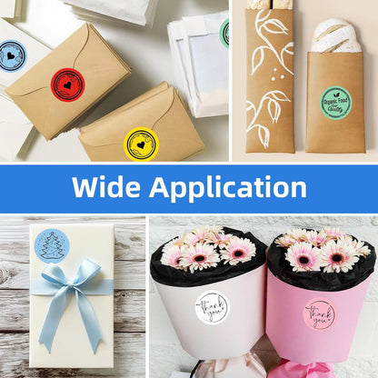 6 Rolls 2" Color Circle Direct Thermal Stickers Labels, Self-Adhesive Round Thermal Labels Printer Stickers for Business, DIY, Code, Name Tag, Envelope Seal