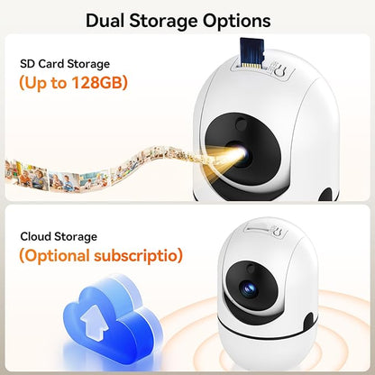 Indoor Security Camera, Indoor Camera for Home Security, WiFi Home Camera with 360° Pan Tilt, AI Motion Detection, Two-Way Audio, Night Vision for Baby, Pet, Elderly Monitoring