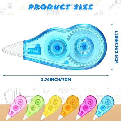 Chivao 100 Pack Mini Correction Tape Bulk Ink Corrector Eraser Tape Set Cute Aesthetic Colorful Instant Correction Applicator for Office School Student Stationery Supplies, 0.2 x 158 Inch(Rainbow)