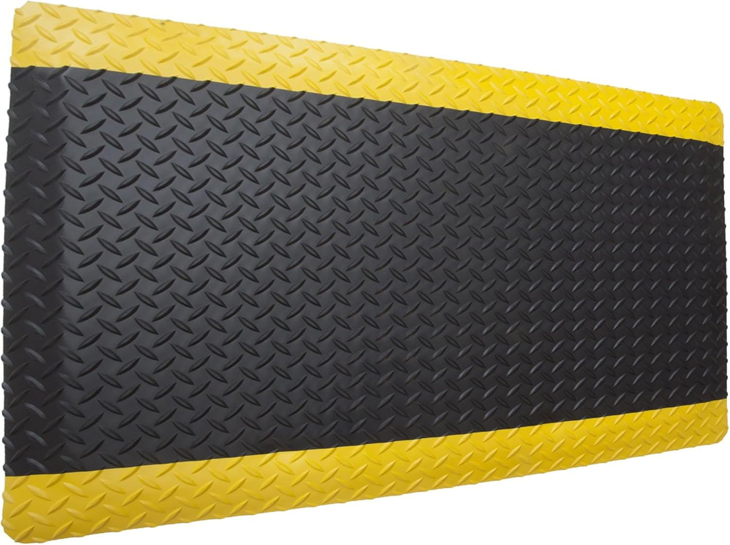 Rhino Mats, American Classic Diamond Anti-Fatigue Mats, Industrial Ergonomic Comfort Standing Mat for Work, Home, Garage, Office, Kitchen or Anywhere (Black/Yellow 9/16" Thick, 3 FT. x 3 FT.)