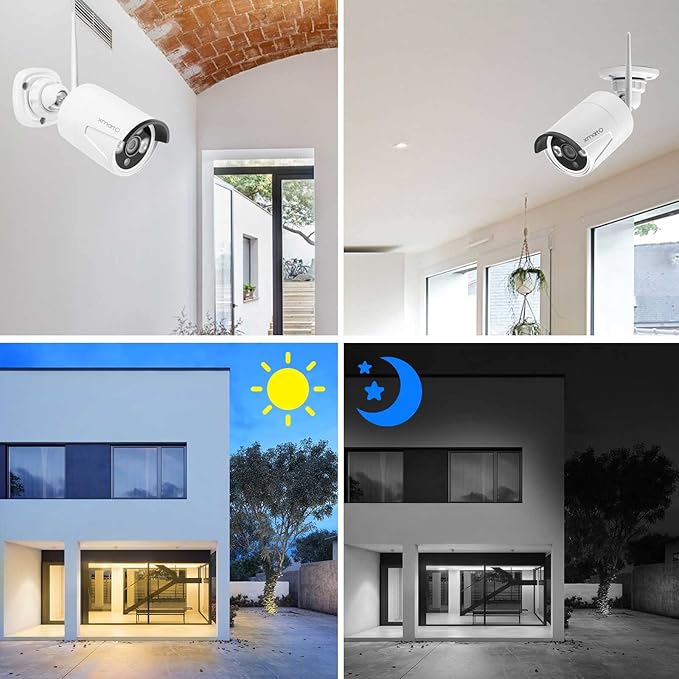 xmartO 16CH 12 Pcs Home Security Camera Kit, 6 * 2K HD Dome Camera and 6 * 2K 3MP Super HD WiFi Home Security Camera, 2-Way Audio, Night Vision, 24/7 Surveillance Camera, No Monthly Fee
