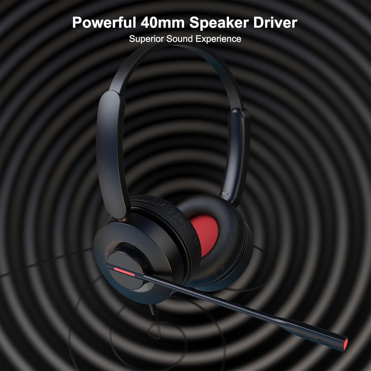 MAIRDI USB Headset with Microphone, USB-A/USB-C PC Headset with Mic Noise Cancelling, Wired Computer Headset with Mute for Laptop Business Work Home Office Call Centers Teams Zoom Comfort