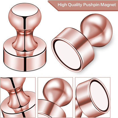LOVIMAG 20 PCS Refrigerator Magnets, Rose Gold Fridge Magnet Strong Magnets for Whiteboard, Small Neodymium Magnetic Ideal for Push Pin, Office, Classroom, Map
