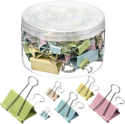 Mr. Pen- Binder Clips Assortment: 120 Pieces, Various Sizes, Colorful Office Supplies