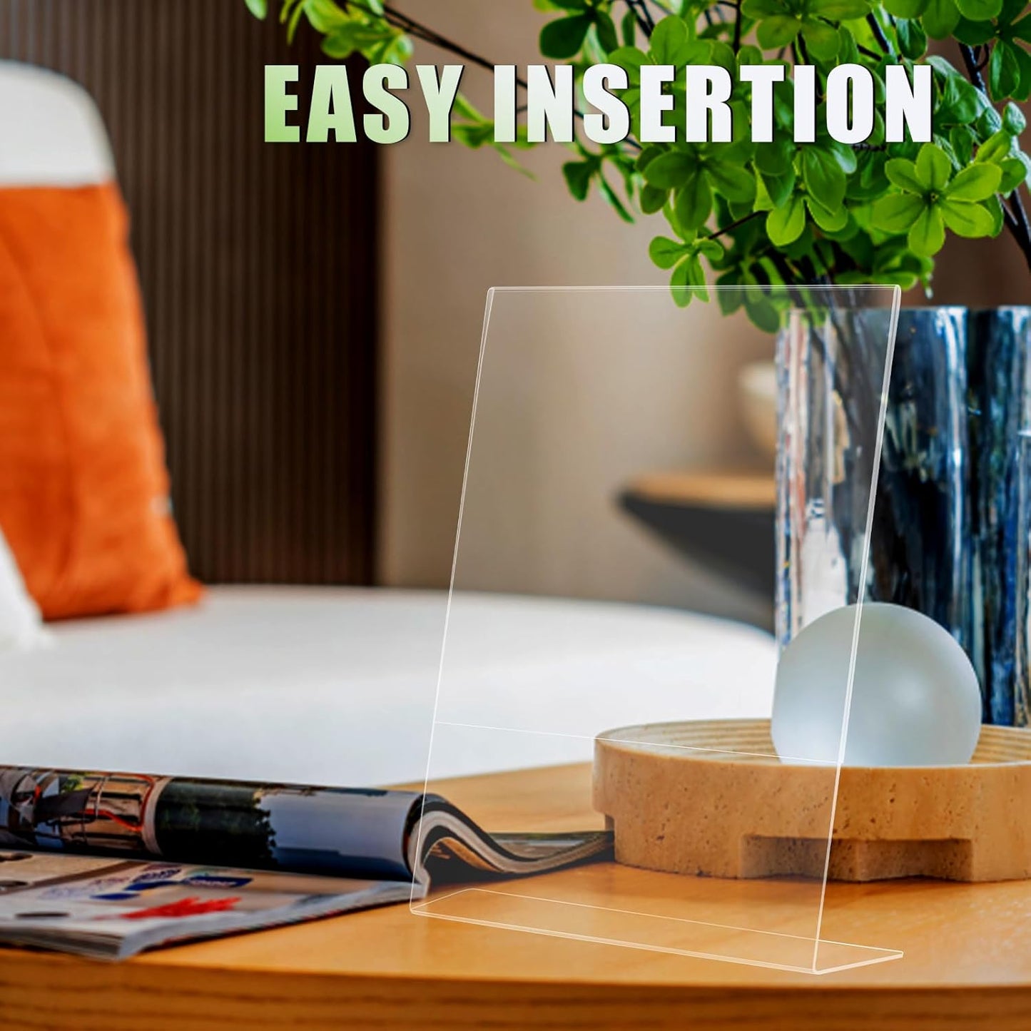 3 pack 8.5x11 Acrylic Sign Holder for Picture Frames, L Shape Clear Plastic, Plastic Sign Holder,Menu Holder, Unbreakable Table Sign Holder for Restaurant, Office, School, Store and Home Use