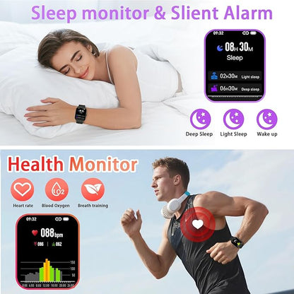 Smart Watch for Women Fitness Tracker: Make Answer Call Waterproof Running Smartwatch Android Phone iPhone Samsung Compatible Digital Mens Watches Pedometer Step Tracker Heart Rate Monitor