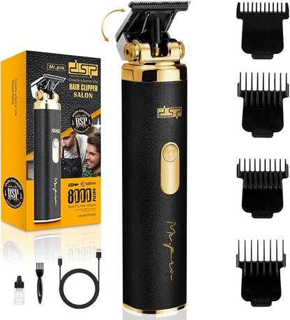 DSP Hair Trimmer for Men, Cordless Beard Trimmer, Adjustable Head Angle, Beard Edger, Grooming Cutting Kit, Ceramic Blade, Plug and Play