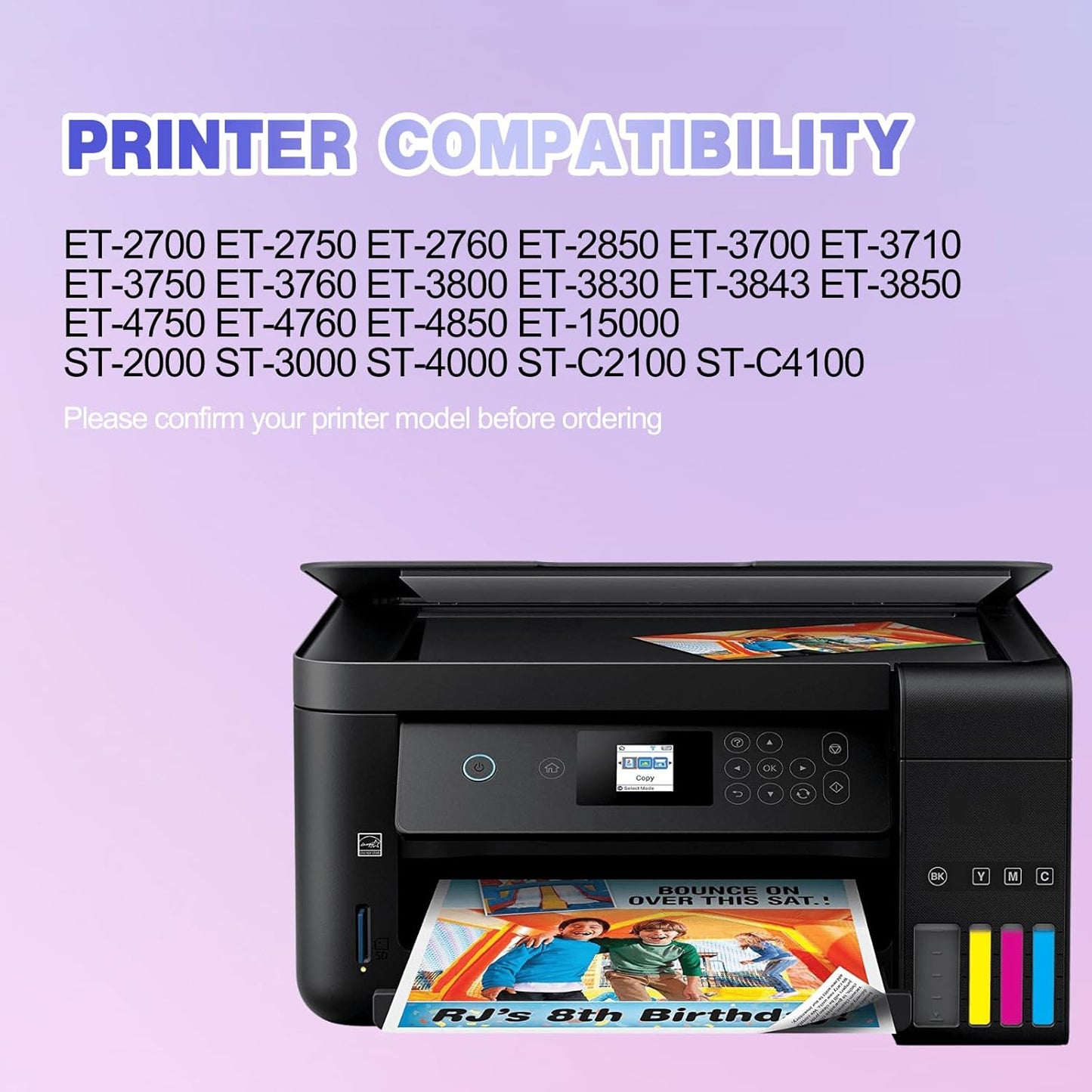 502 Ink Bottles Compatible 502 Color Ink Refill Bottles Work for ET-2850 ET-3850 ET-4850 ET-2760 ET-3760 ET-4760 ET-3750 ET-4750 ET-3830 ET-15000 Printers (2C 2M 2Y 420 ml)