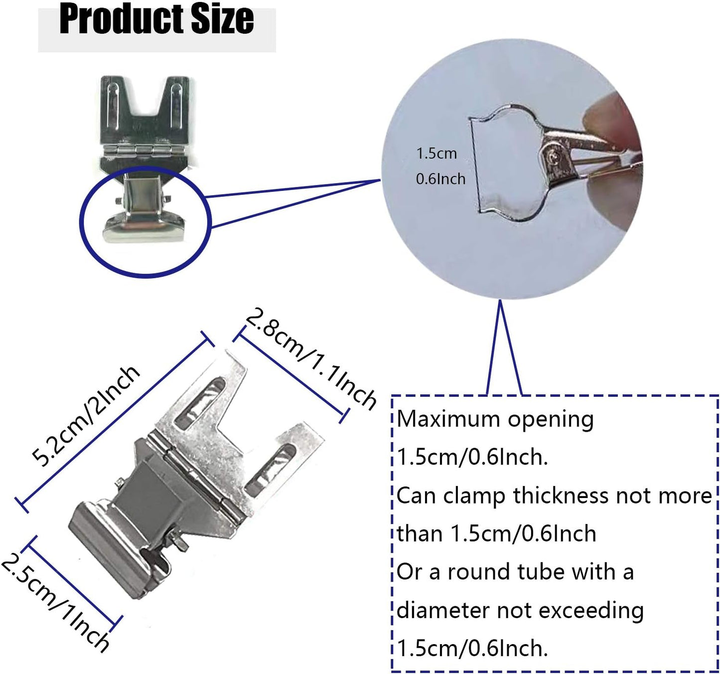 Metal POP Clip Sign Stand Holder, Bread Store Price Tag Card Holder, Advertising Display Clip Holder (Silver, 10Pack)