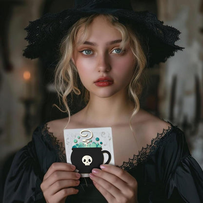 GLOBLELAND Halloween Pumpkin Coffee Cup Cutting Dies for Card Making Cat Ghost Bat Cut Die for DIY Scrapbooking Journal Embossing Paper Craft Decor