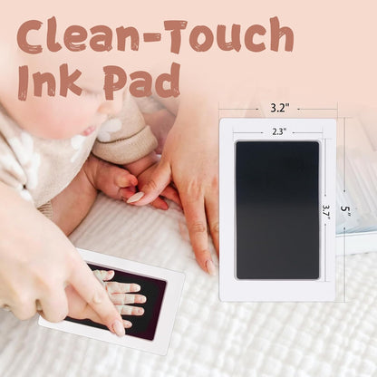 Inkless Baby Hand and Footprint Kit,Clean-Touch Ink Pad Kit,Safe No Mess Printing Infant Hand Foot Stamp,1 Pack Newborn Inkless Print Pads Best Keepsake or Gifts for Family