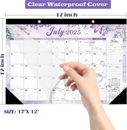 Desk Calendar 2025-2026 Julian Date July 2025 to December 2026, 18 Month Calendar Large 17"x12" Student/Teacher/School Desk/Wall Hanging Calendar (Floral)