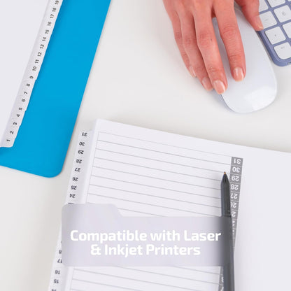 Davis Group 1-31 Index Tab Dividers for 3 Ring Binders, Customizable Table of Contents, 6 Sets