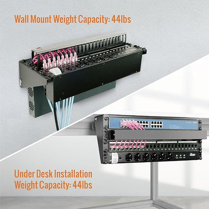 Tecmojo 2U Vertical Wall Mount Rack,Foldable Vertical Rack and Wall Mountable Patch Panel Bracket,Server Rack for 19" Rack Mount Network,Server and Data Equipment