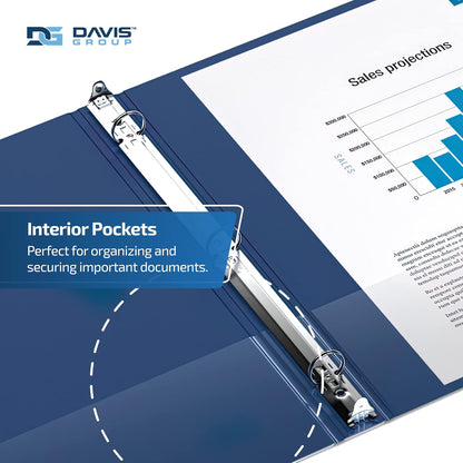 Easyview Premium 3-Ring Binders with Clear-View Covers and Round Rings, Binders for School or Office, 3 Inch, Pack of 6, Royal Blue