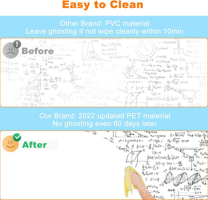 Nortix White Board Paper for Wall, Whiteboard Contact Paper, Dry Erase Peel and Stick Wallpaper Stain-Proof Dry Erase Wall Decal, 1 Piece (4x6ft)