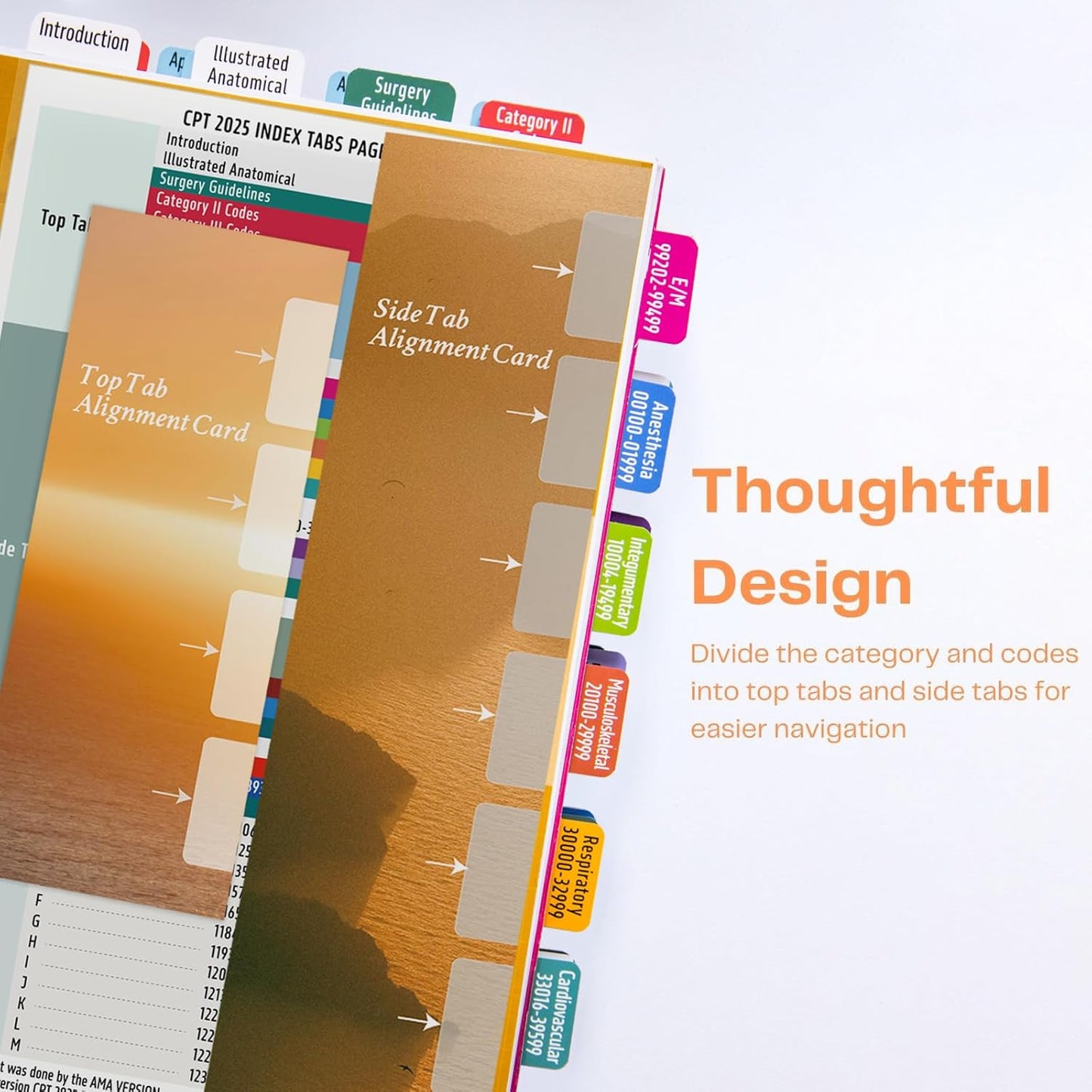 Index Tabs for CPT 2025 Professional Edition, Laminated and Color Coded CPT 2025 Code Book Tabs with Easy Installation and Aesthetic Design.
