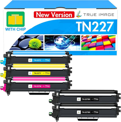 TN227 TN-227BK/C/M/Y High Yield Toner Cartridge: Compatible Replacement for Brother TN223 TN 227BK/C/M/Y for HL-L3270CDW MFC-L3770CDW HL-L3290CDW MFC-L3750CDW HL-L3210CW Printer (TN-223BK/C/M/Y 5Pack)