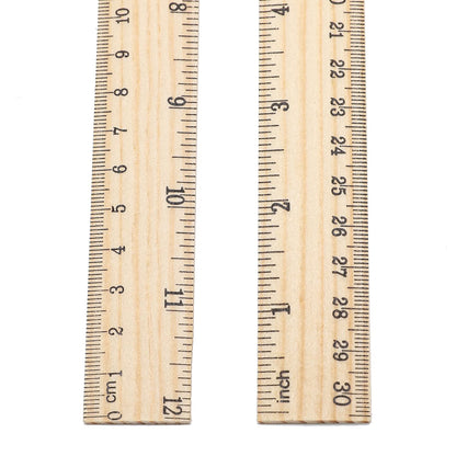 60 Pack Wooden Ruler 12 Inch Rulers Bulk Wood Measuring Ruler Office Ruler 2 Scale