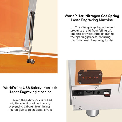 TOOCAA 20w Laser Engraver with 5 in 1 Rotary Roller Set, Smart Camera,Air Assist,Honeycomb Panel, 22" x 22" Bed Size,Safe Laser Engraving Cutting Machine Expert for Metal Tumblers Wood Acrylic