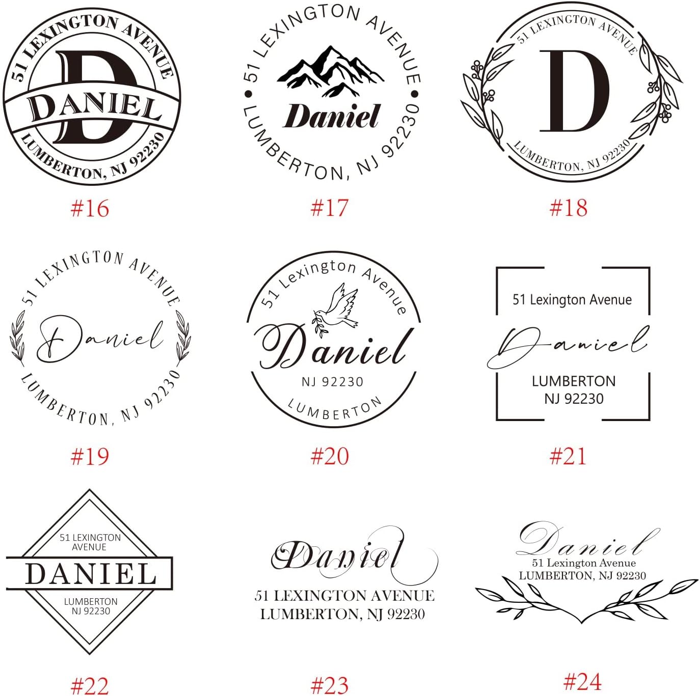 STAMTECH Custom Return Address Stamp - 24 Designs to Choose from Custom Address Stamper Wedding Invitation Stamp… (Rubber Stamp)