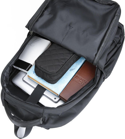 Della Gao Pencil Case Large Capacity Pencil Pouch Soft Quilted Pen Bag Office Stationery Organizer Sturdy Pencil Bag for Men Women - Black