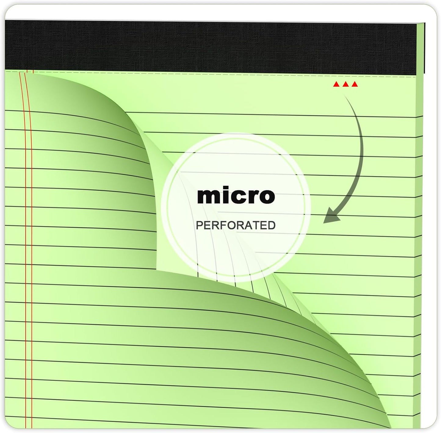 Colored Legal Pads 8.5 x 11 Note Pads 8.5 x 11 inch, Wide Ruled Clear Print Writing Pads 30 Sheets/Pad, 80gsm Colored Paper, Perforated Notepad with Sturdy Back (3 Pads)