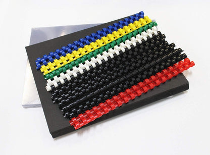 Binditek 120 Pack Binding Covers and Combs kit, Includes 50 Pcs 8mil Clear PVC, 20 Pcs 1/2" Binding Combs, 50 Black Paper Covers, for Letter Size