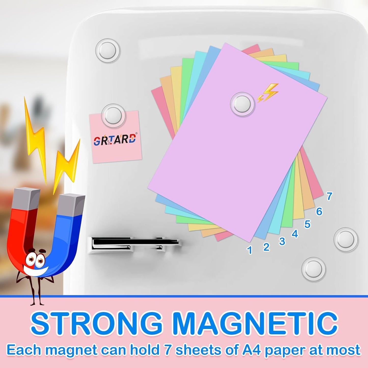 Grtard 45 Pcs Magnets for Whiteboard, Round Refrigerator Magnets Fridge Magnets Whiteboard Magnets, Dry Board Decorative Magnets Teacher Supplies for School, Home, Office (Clear, 3cm/1.18 inch)