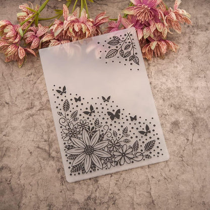 NZJ 3D Christmas Flower Summer Frame Butterfly Plastic Embossing Folders for Card Making Scrapbooking and Other Paper Crafts (Flower) (Butterfly)