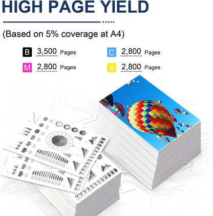 312A Remanufactured Toner Cartridges 4 Pack (with Chip) Replacement for 312A Toner Cartridge Color Laser Pro MFP M476 Series M476dn M476dw M476nw Printer (Black, Cyan, Magenta, Yellow)