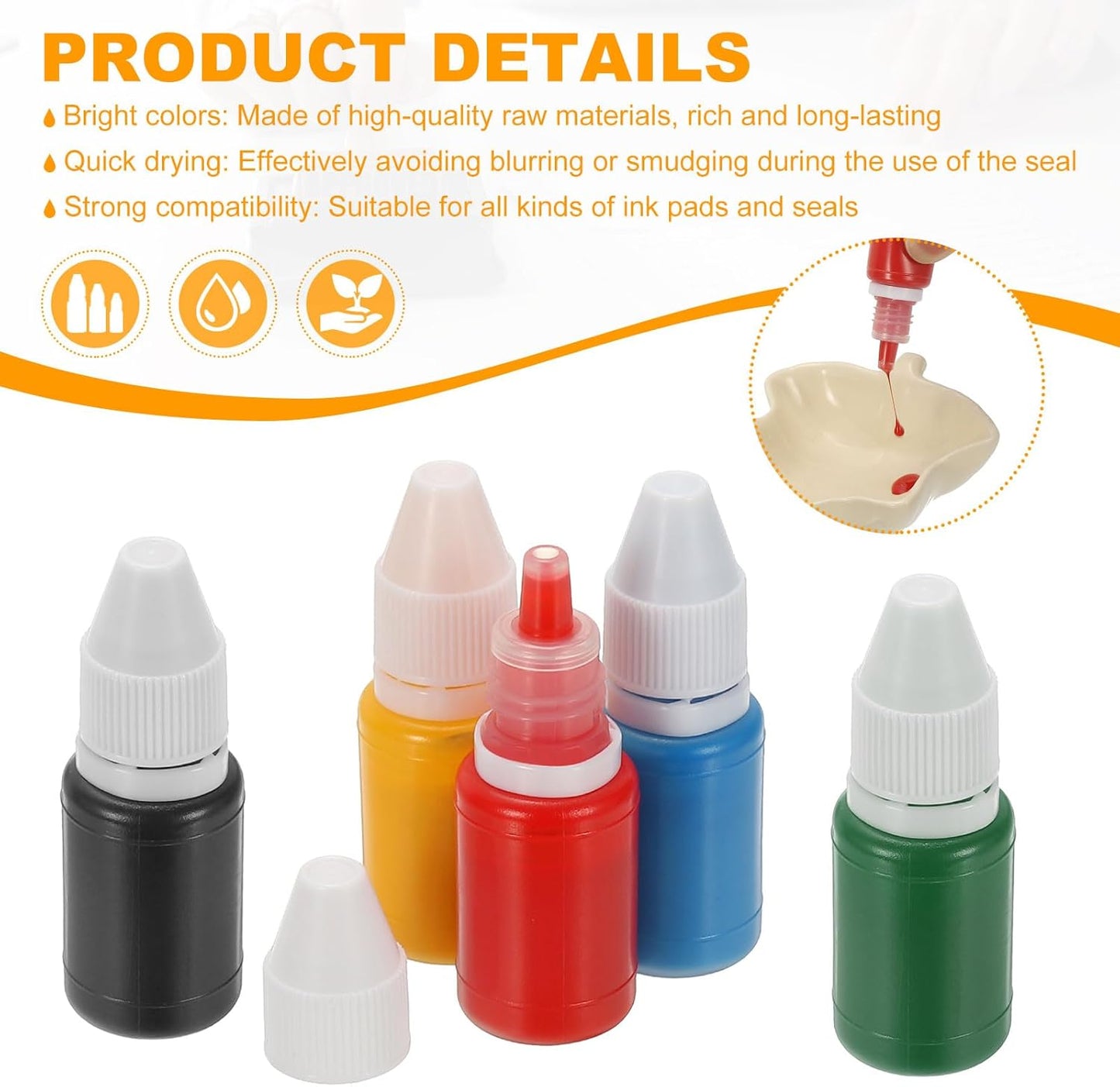 PATIKIL 0.33oz Refill Ink for Stamps and Ink Pads, 12Pcs 10ml Stamp Pad Ink Refill for Office Stamp Self Inking Stamp Date Stamp Scrapbooking, Red