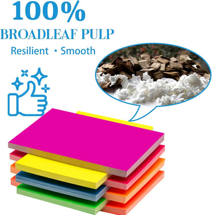 Index Cards 301-Count 3x5 Inch,178GSM Heavyweight Set of 7 Fluorescent Colors Paper Multicolor Study Cards