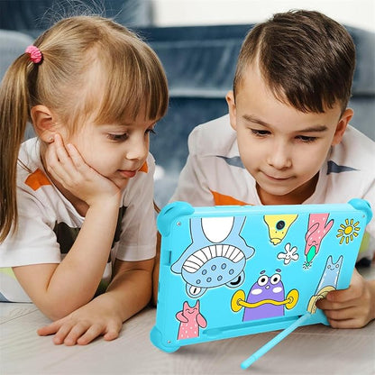 Kids Tablet 7 inch Tablets for Kids, 32GB Android Toddler Tablet with Case Included, WiFi, Bluetooth, IPS Screen, Parental Control, GMS Educational Children's Learning Tablets for Boys Girls (Blue)