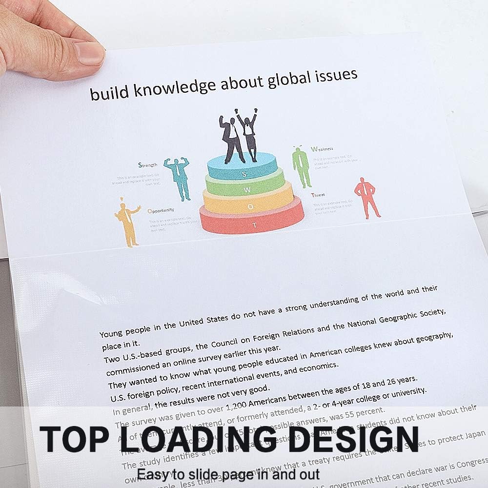 Sheet Protectors, HERKKA 800 Pack Heavy Duty Clear Plastic Page Protectors Sheet Reinforced 11-Hole Fit for 3 Ring Binder Fits Standard 8.5 x 11 Paper, 9.25 x 11.25 Top Loaded, Acid Free