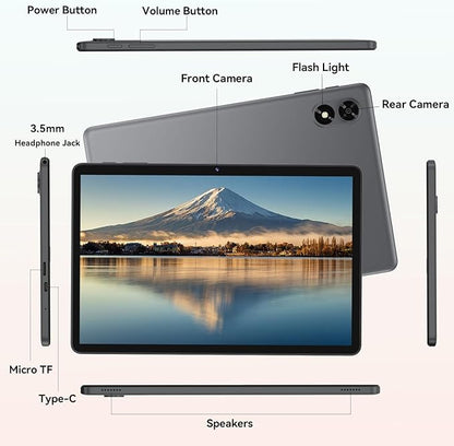 Tablet 11 inch Android 15 Tablets, 24GB RAM + 128 Storage(Expandable up to 2TB), Android Tablet with Case, Octa-Core, IPS HD Display, 13 MP Dual Camera, 8000mAh, 5GWiFi, GPS, Bluetooth 5.0 (Black)