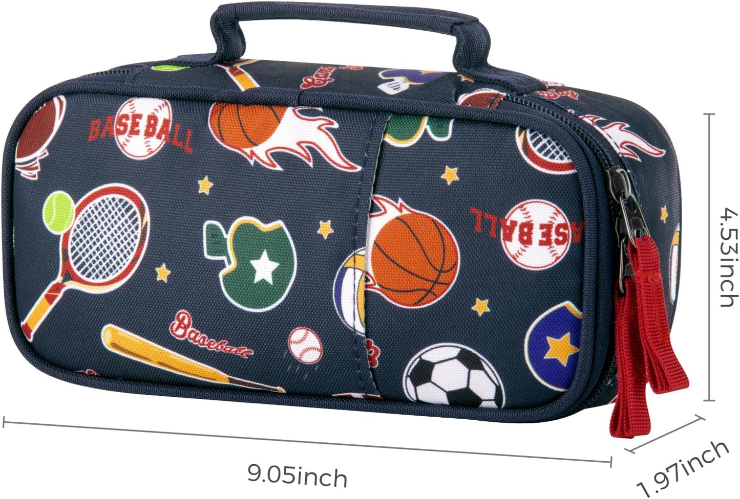 Choco Mocha Balls Pencil Case for Boys, Soft Pencil Case Kids Pencils Pouch for Kindergarten Boys, Blue