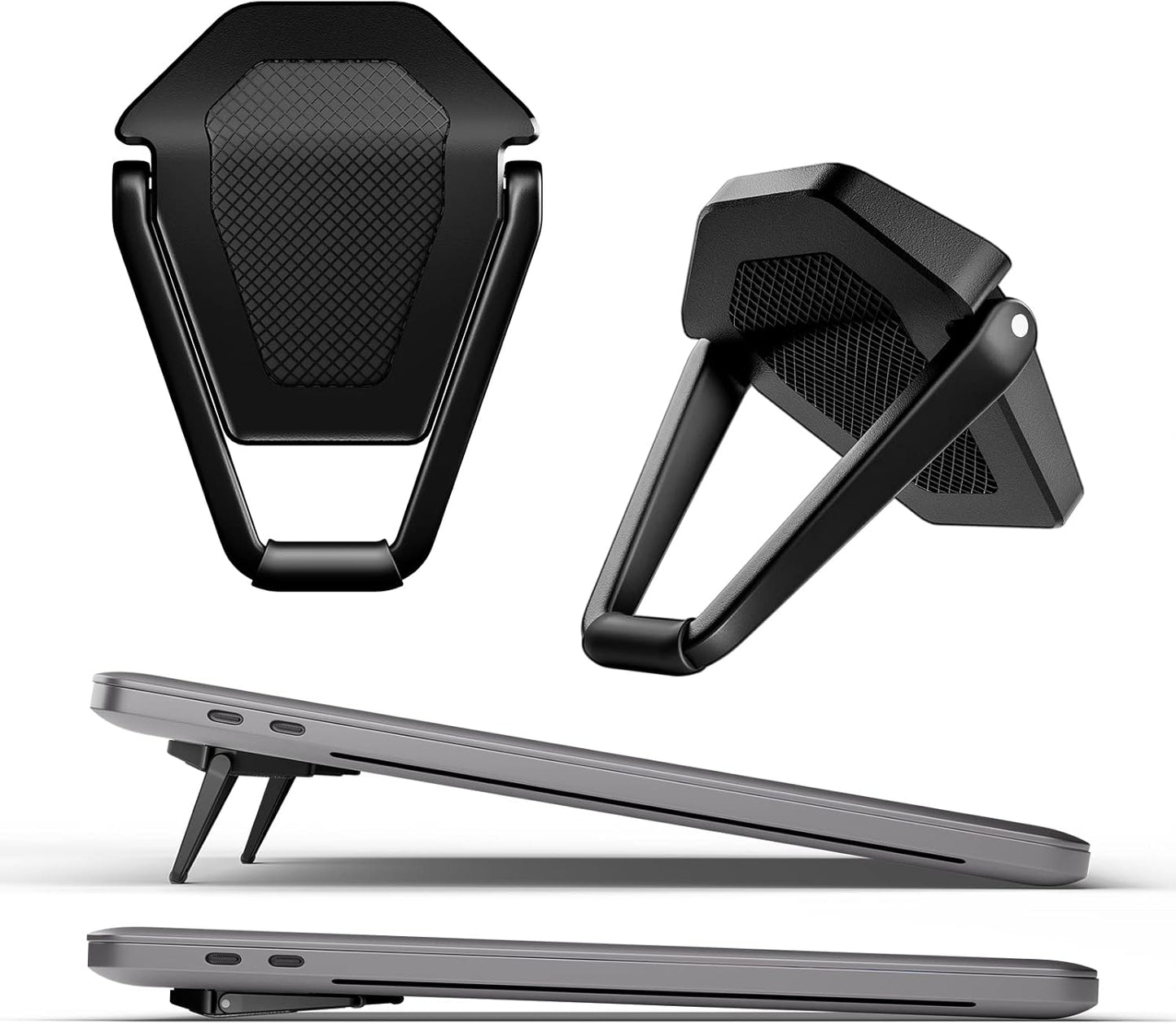 Laptop Stand for Desk, Portable Anti-Slip Keyboard Riser, Zinc Alloy Keyboard Stands, Computer Stand Compatible with MacBook Air/Pro, 10-15.6 Inches Laptops and Keyboards (Black)