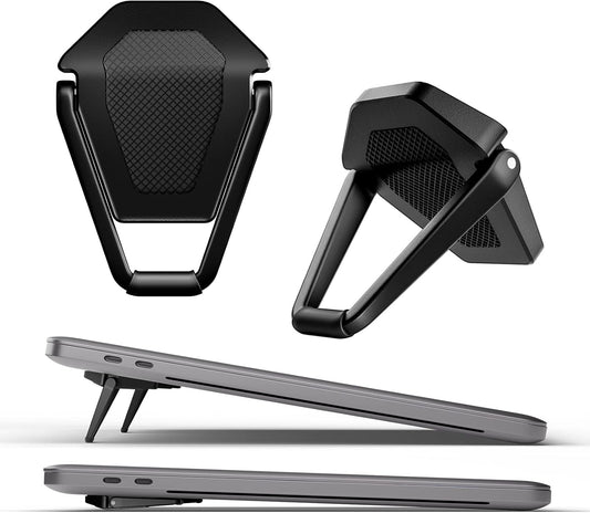 Laptop Stand for Desk, Portable Anti-Slip Keyboard Riser, Zinc Alloy Keyboard Stands, Computer Stand Compatible with MacBook Air/Pro, 10-15.6 Inches Laptops and Keyboards (Black)