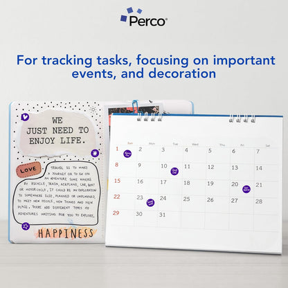 Perco Purple 1/2-Inch Round Circle Dot Sticker Labels with Permanent Adhesive - 3,000 Labels per Roll - Vibrant Colors, Strong Adhesion - Made in USA