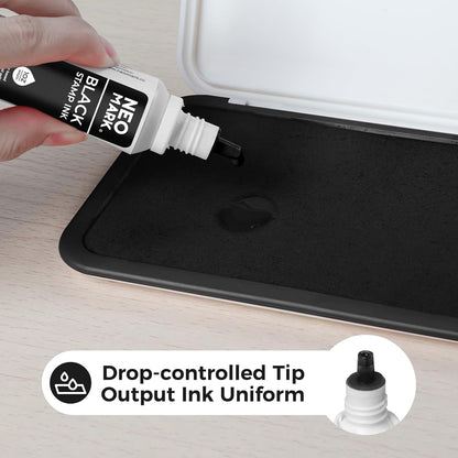 Premium Stamp Ink, Quick-Drying and AP-Certified Non-Toxic Refill Ink for Self-Inking Stamps, Date Stamps and Stamp Pads(Black, 1oz)