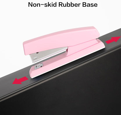 Deli Stapler, Desktop Staplers with 640 Staples, Office Stapler, 25 Sheet Capacity, Pink
